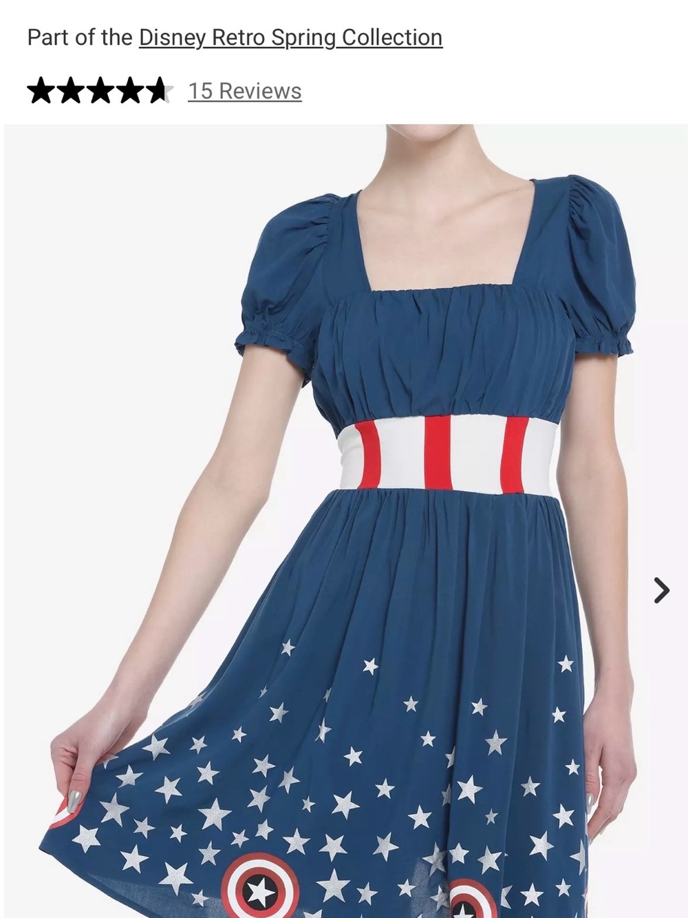 Her Universe Captain America Shield Retro Dress XS